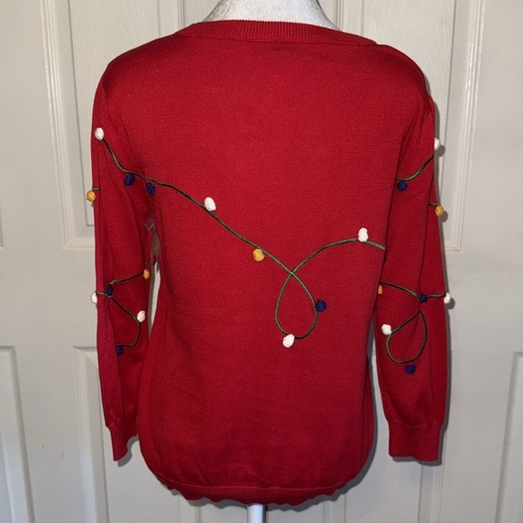 NWOT ModCloth Red Christmas Lights Cardigan Sweater - Picture 4 of 7
